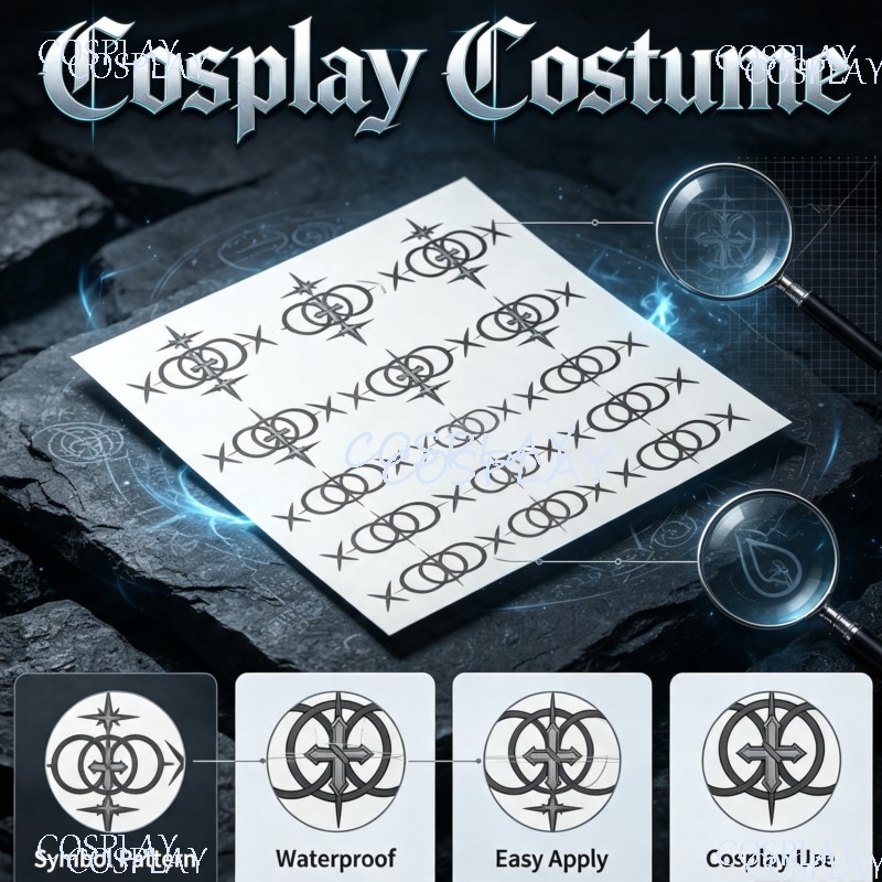 Anime Cosplay Photoshoot - ملصق وشم مؤقت للجسم بتقنية النقل