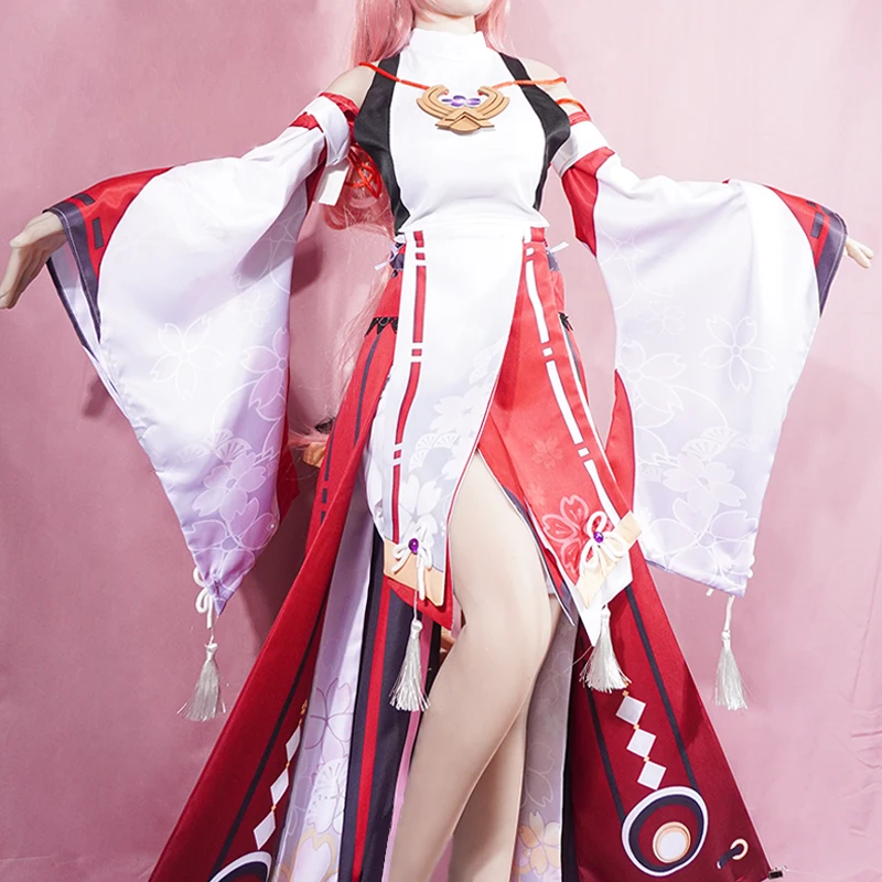 Cosplay Anime Yae Miko - أزياء ياي ميكو التأثيرية، أزياء الهالوين