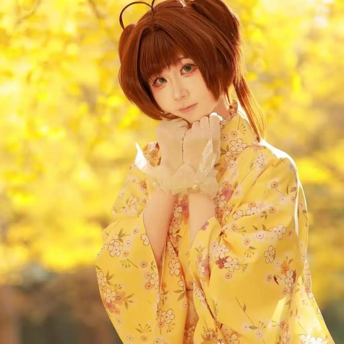Asian Cosplay Anime - كيمونو أنيمي لطيف للفتيات بطباعة زهور