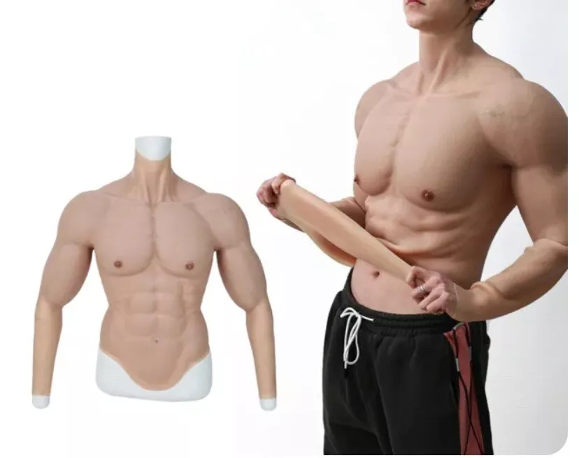 بدلة عضلات سيليكون للرجال مع ذ - مراجعة Anime Cosplay Realistic وسعره