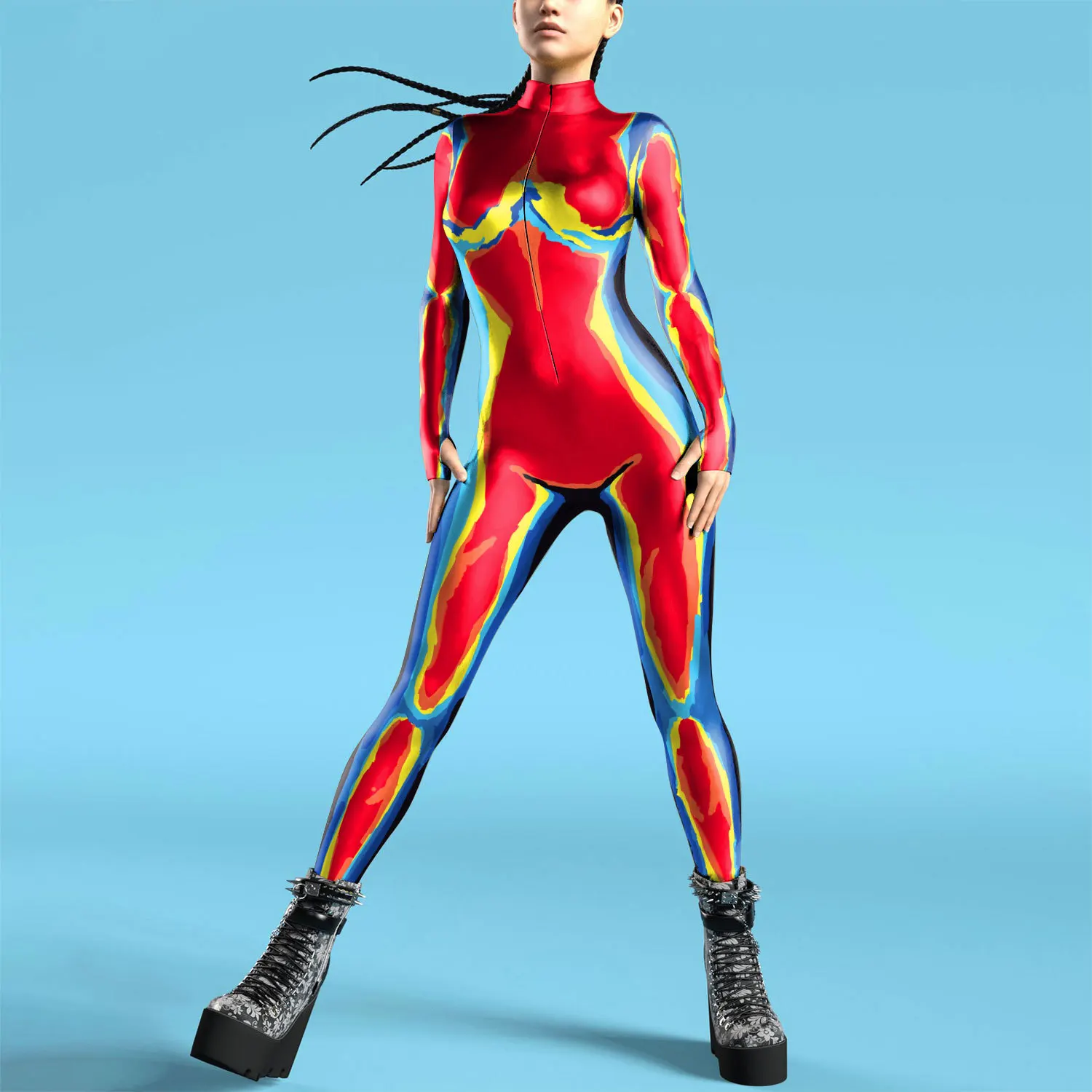 بدلة Zentai للسيدات بطباعة ثلا - مراجعة Anime Cosplay Images وسعره