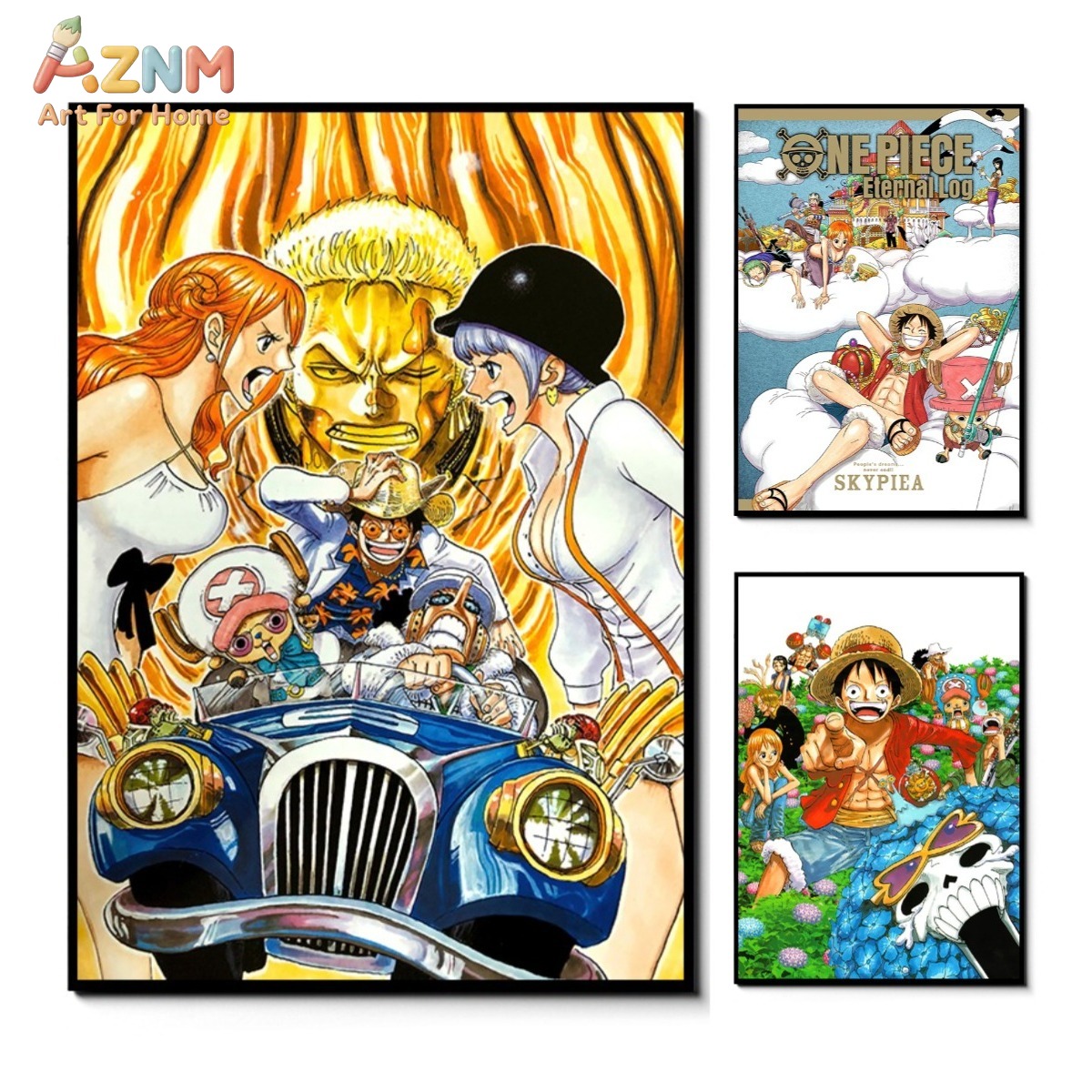 لوحة فنية جدارية قماشية بدون إ - مراجعة One Piece Straw Hat وسعره