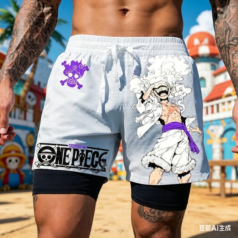 شورت رياضي رجالي بتصميم أنمي و - مراجعة One Piece Straw Hat وسعره